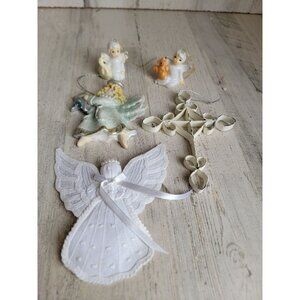 Angel cross goose squirrel religious ornament cherub Xmas set‎ unique vintage